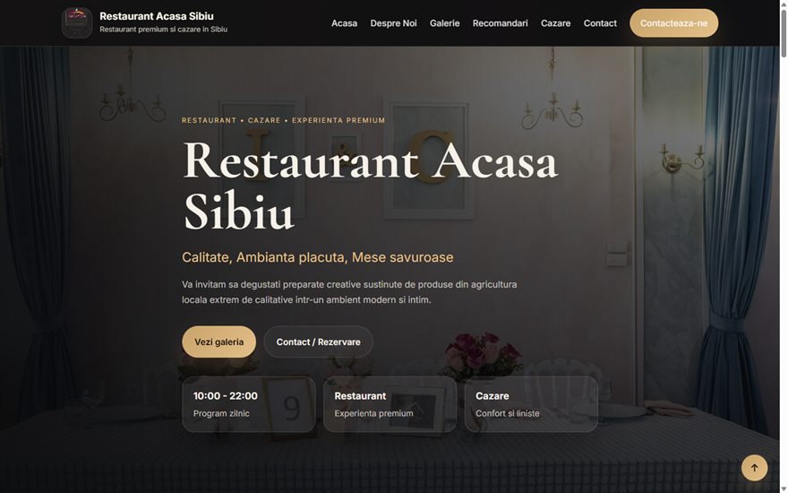 Restaurant Acasa Sibiu home page — restaurant with accommodation