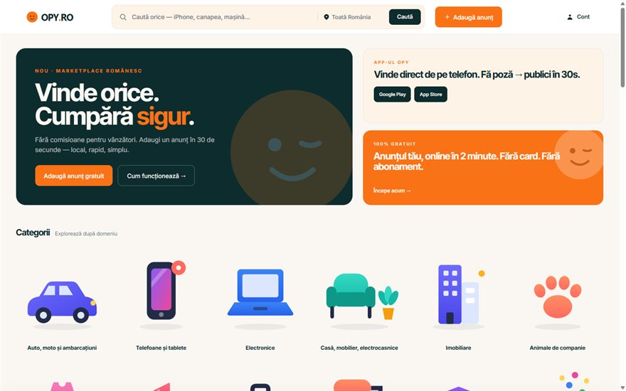 OPY.ro — free classifieds marketplace